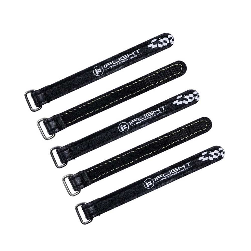 5Pcs iFlight 10X100mm 10x130mm Battery Strap Metal Buckle Patent Leather Black for RC Lipo Battery