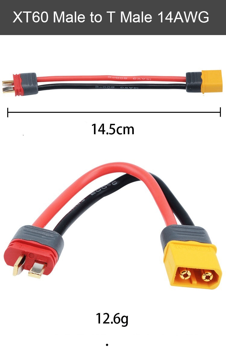 XT60 Male Female to T XT30 JST Cable Series Parallel Circuit Cable