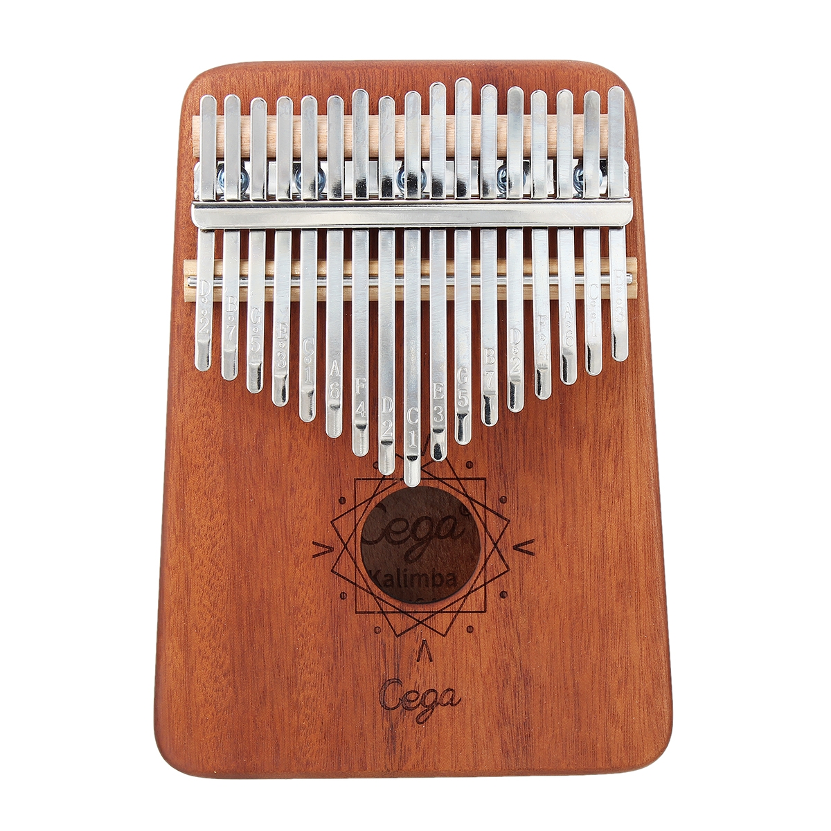 Cega 17 Key Mahogany Kalimbas Thumb Piano Finger Percussion Nordic Style with Tuning Hammer