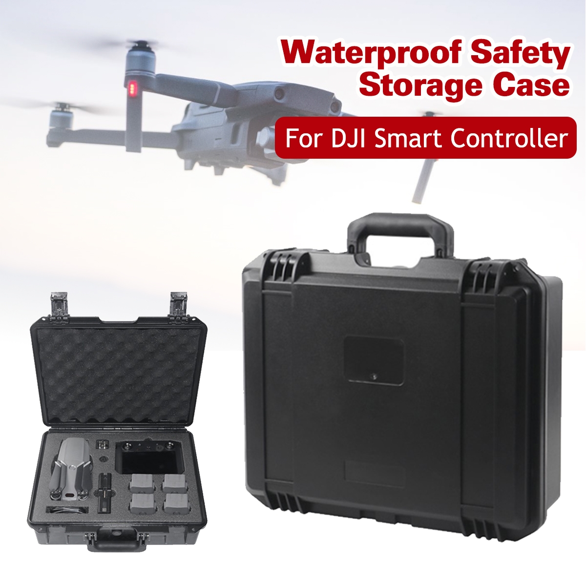 Waterproof Safety Portable Storage Carrying Case For DJI Mavic 2 RC Quadcopter Smart Controller