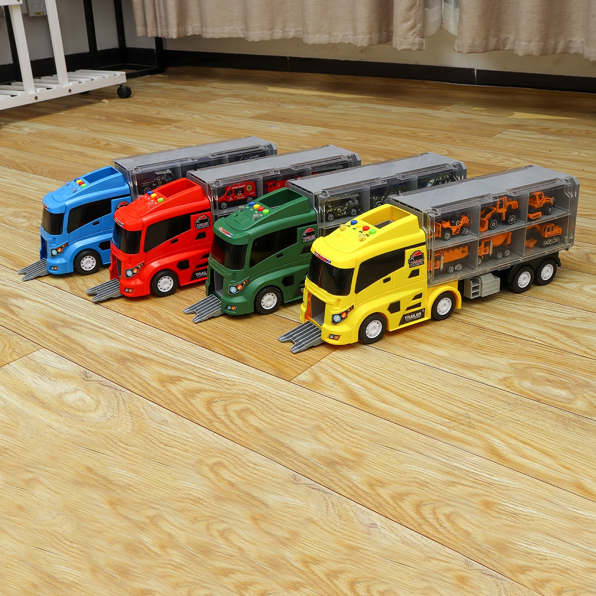 6Pcs/7Pcs Play Vehicles Construction Vehicle Truck Cars Toys Set Friction Powered Push Engineering Vehicles Assorted Construction for Boys and Girls