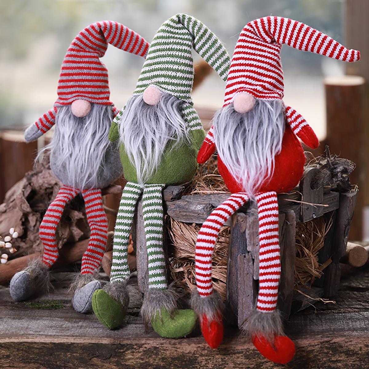 Non-Woven Hat With Long Legs Handmade Gnome Santa Christmas Figurines Ornament Decorations Toys - Photo: 1
