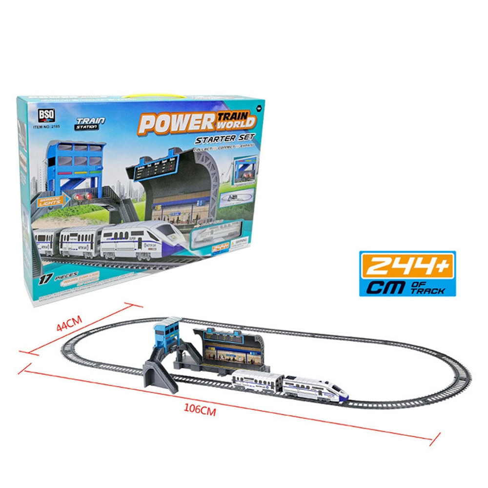 Electric Powerful Assembly Train Track Toys with Light for Kids Gift