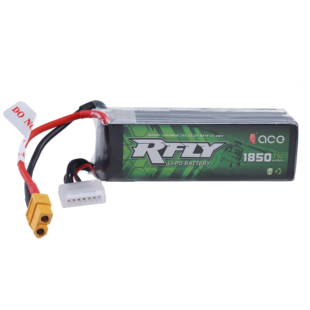 ACE RFLY 22.2V 1850mAh 75C 6S Lipo Battery XT60 Plug for RC Racing Drone