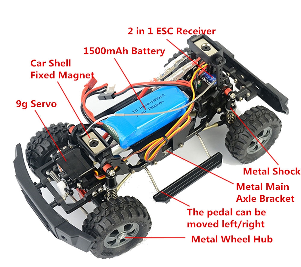 HG-18 for Tiger Dog 1/18 2.4G 4WD Metal Chassis RC Car Electric Mini Crawler Truck RTR Model