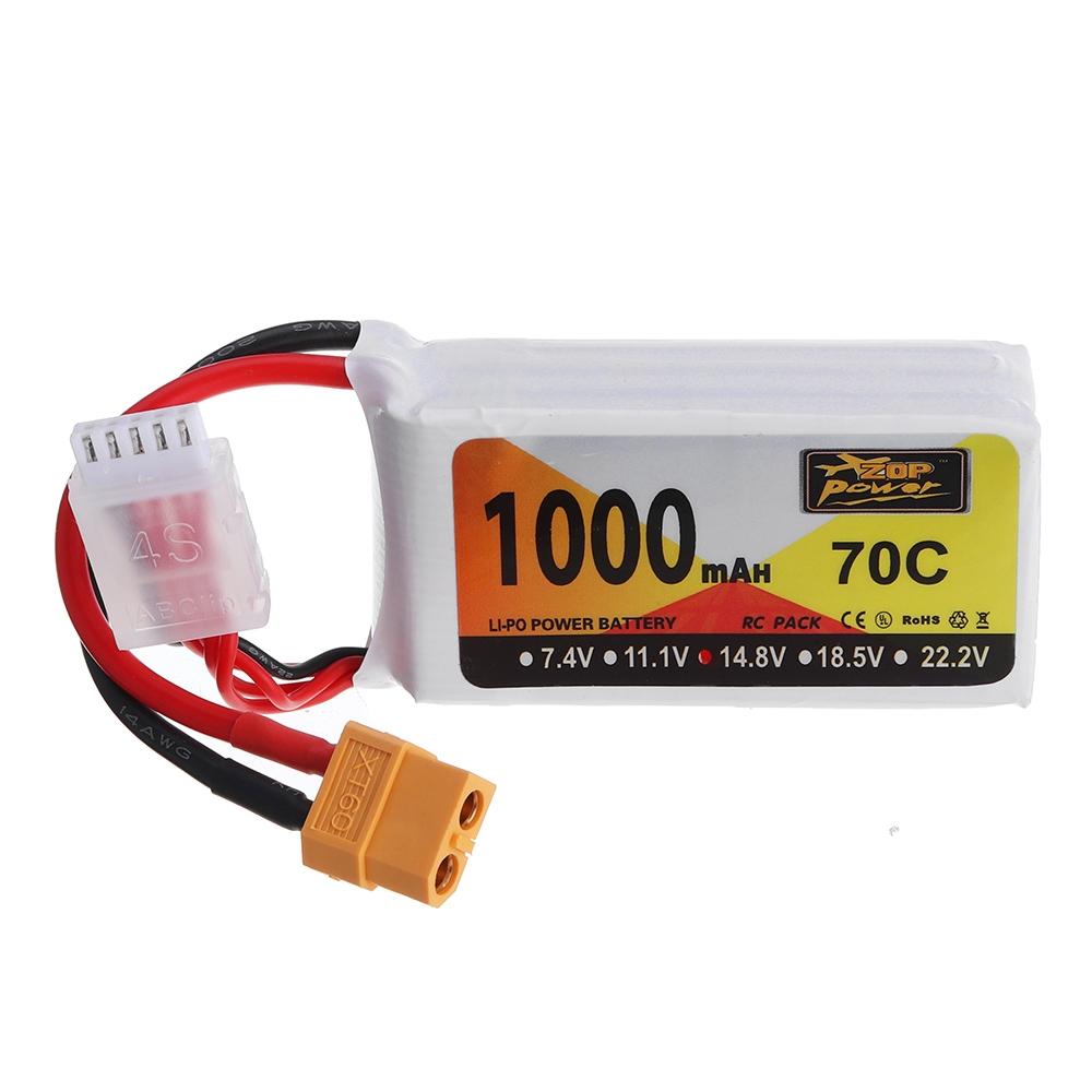 ZOP Power 14.8V 1000mAh 70C 4S Lipo Battery XT60 Plug for GEPRC CineRun HD3 3 Inch 3-4S CineWhoop