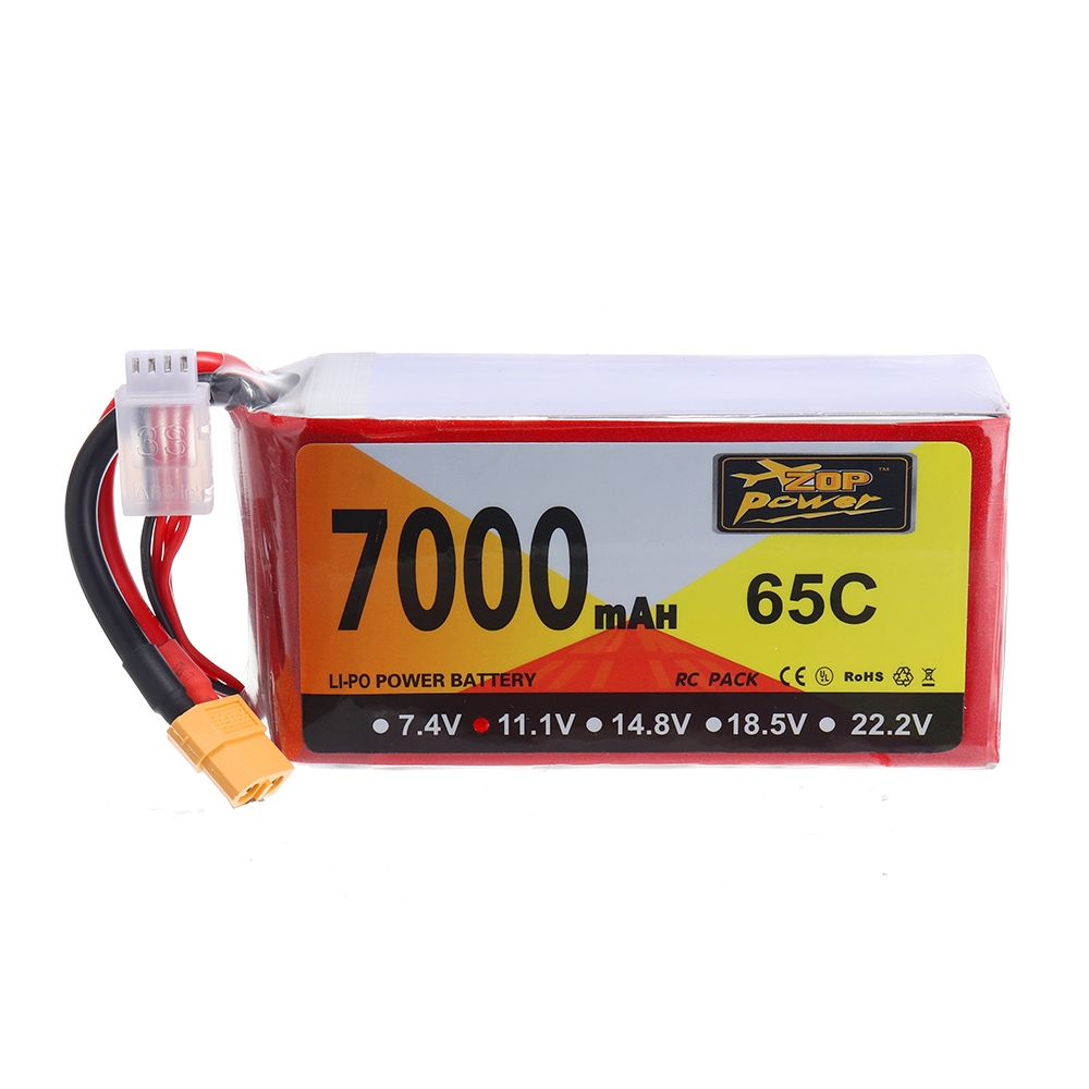 ZOP Power 11.1V 7000mAh 65C 3S Lipo Battery XT60 Plug for Hubsan X4 Pro FPV Quadcopter