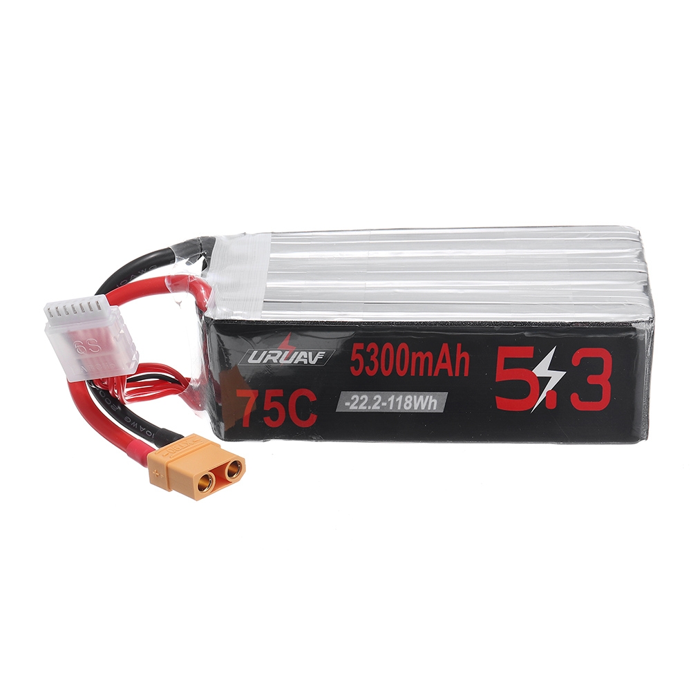 URUAV 22.2V 5300mAh 75C 6S Lipo Battery XT90 Plug for 600 700 Size Helicopter