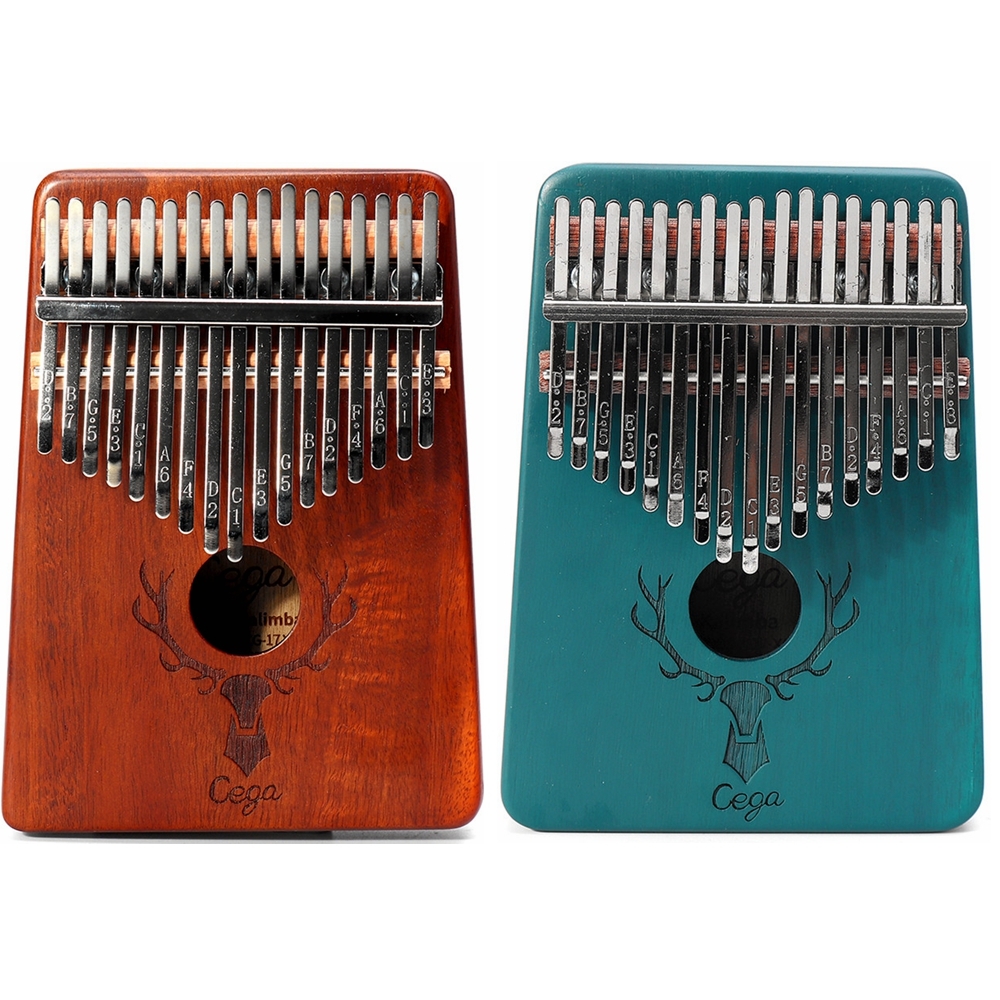 Cega 17 Key Acacia Kalimbas Mori's Deer Pattern Thumb Piano Finger Percussion with Tuning Hammer