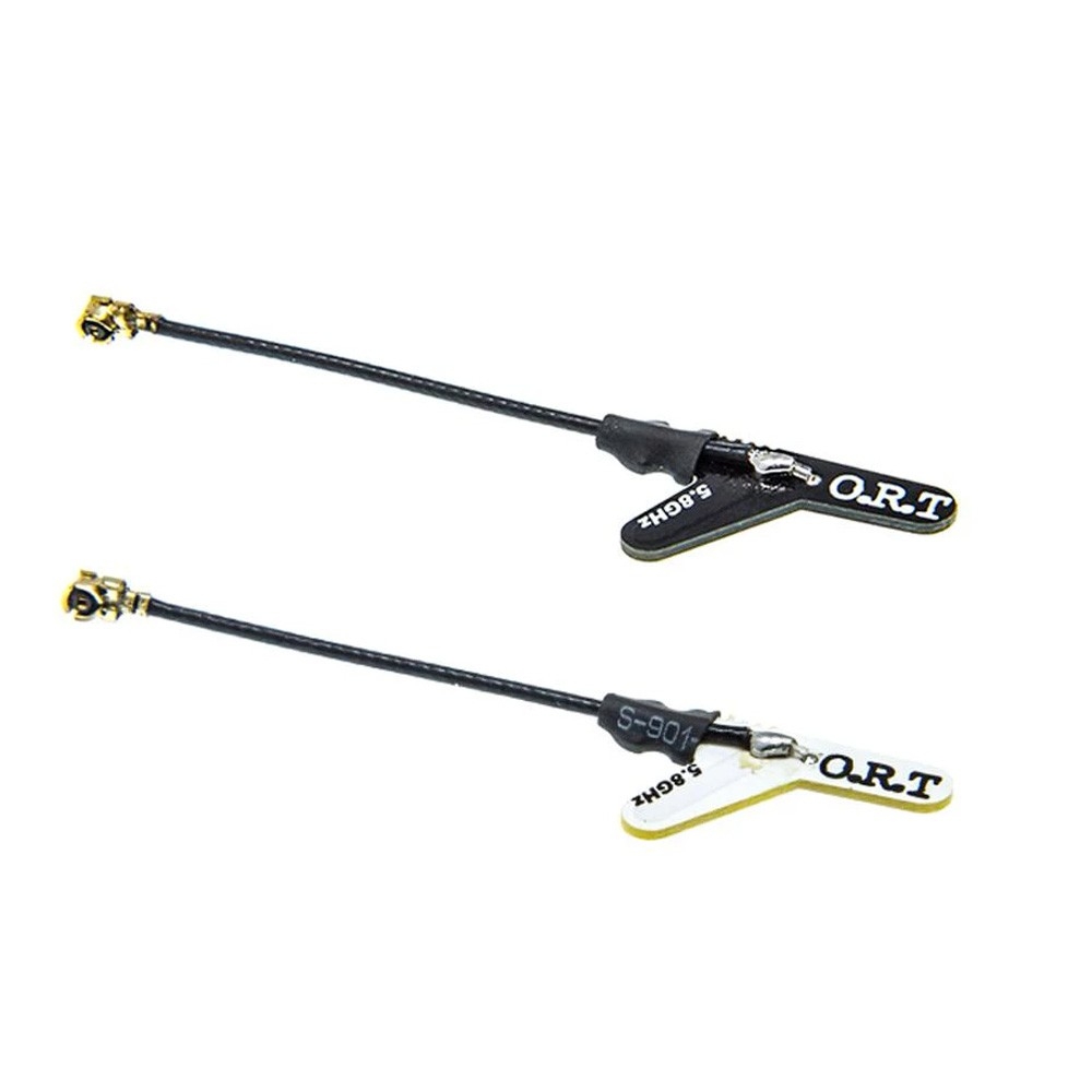 1 Piece ORT Micro Vee 5.8GHz 2.2dBi Gain Linear FPV Antenna Black/White With U.FL Connector For Micro Quads