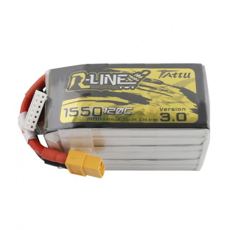 Tattu R-Line Version 3.0 22.2V 1550mAh 120C 6S Lipo Battery XT60 Plug for iFlight Nazgul5 227mm 6S 5 Inch FPV Racing Drone