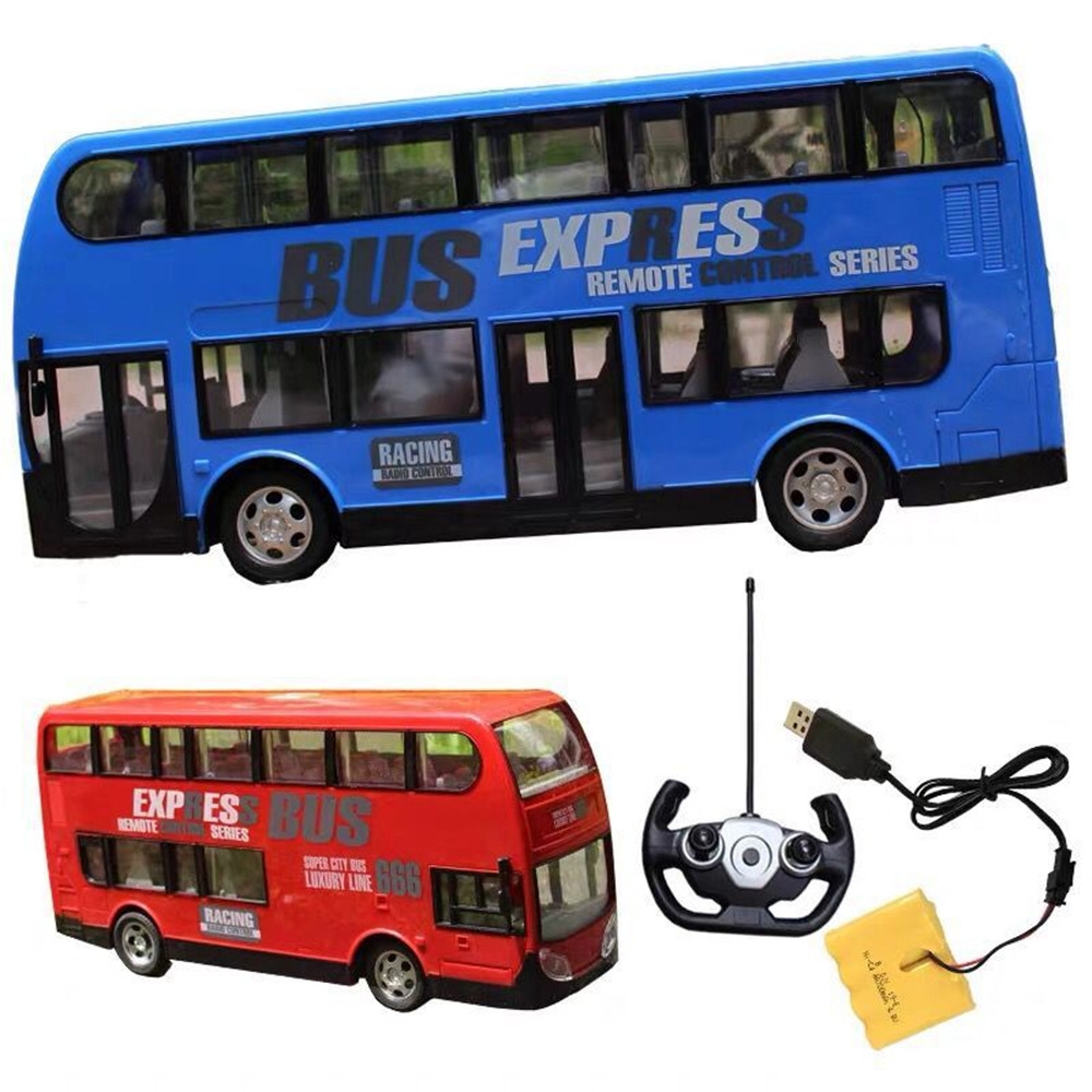 Wireless Remote Control RC Car Two Layers Electric City Bus Express with LED Light Model