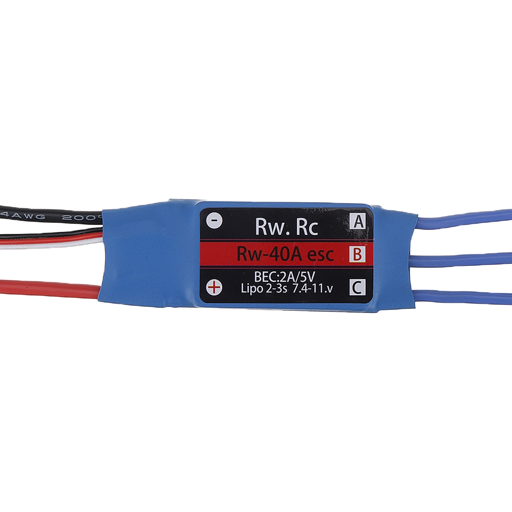 6 PCS RW.RC 40A Brushless ESC 5V2A BEC 2S 3S for RC Models Fixed Wing Airplane Drone
