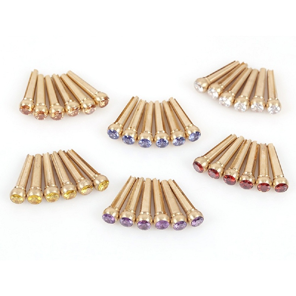 1PC Debbie GXZ-6 Guitar Bridge Pins with Copper Brass Pearl Shell Dot String Nails Pin for Folk Acoustic Guitar