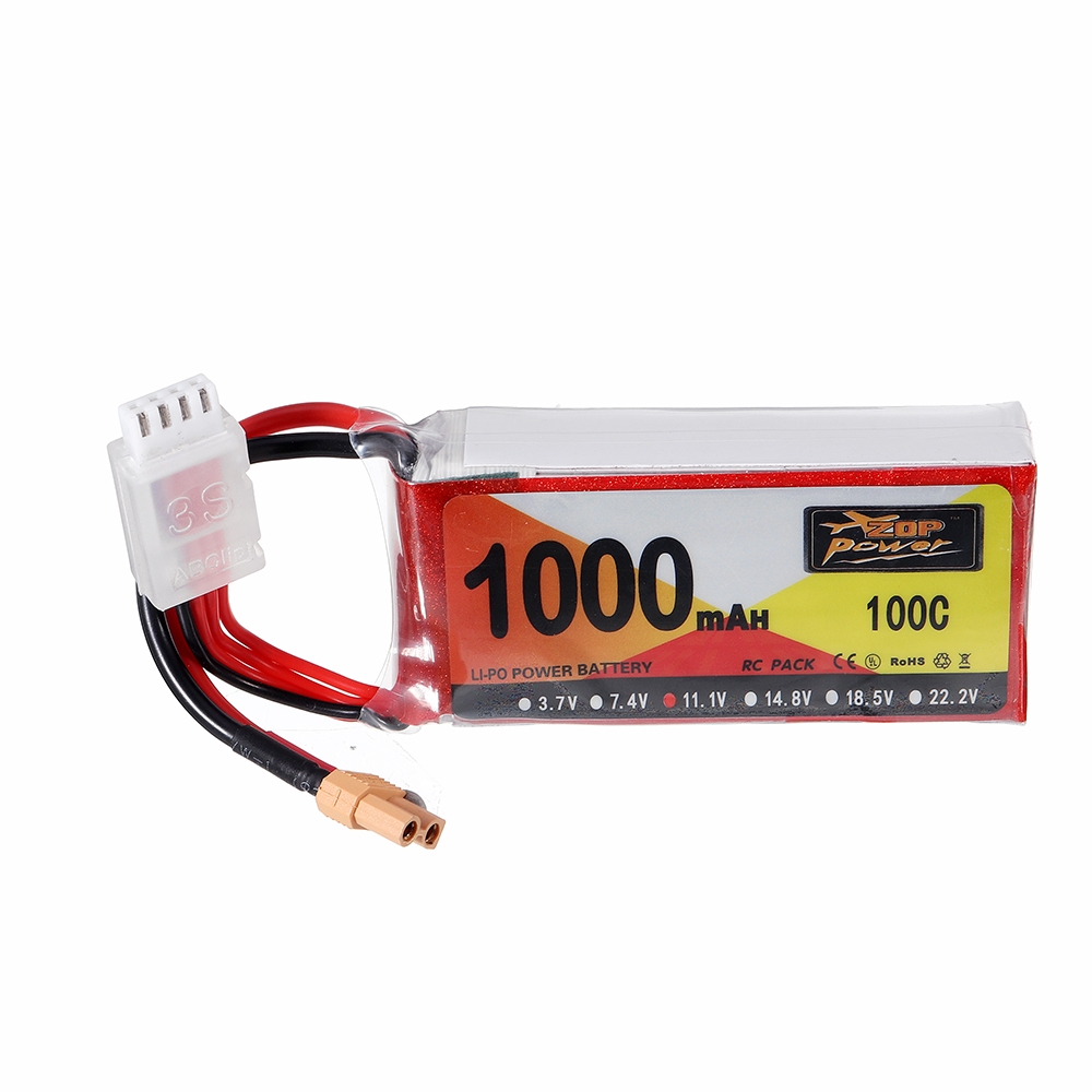 ZOP Power 11.1V 1000mAh 100C 3S Lipo Battery XT30 Plug for XK X450 VTOL Airplane