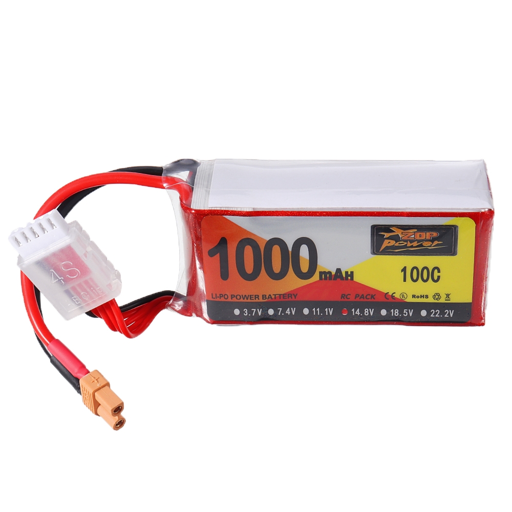 ZOP Power 14.8V 1000mAh 100C 4S Lipo Battery XT30 Plug for Shendrones Squirt V2