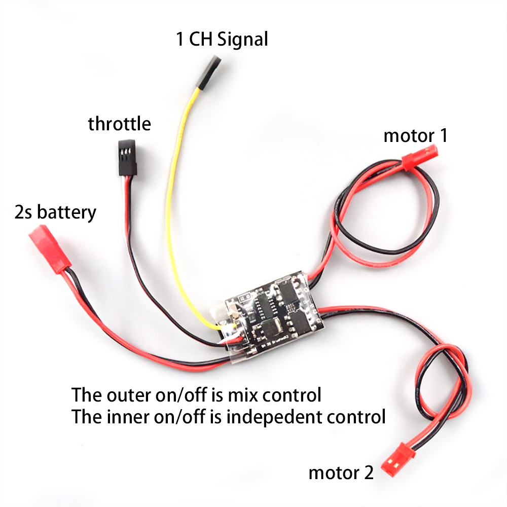 1.8AX2 2S Brush ESC For 1/35 Mini RC Car Tank Parts