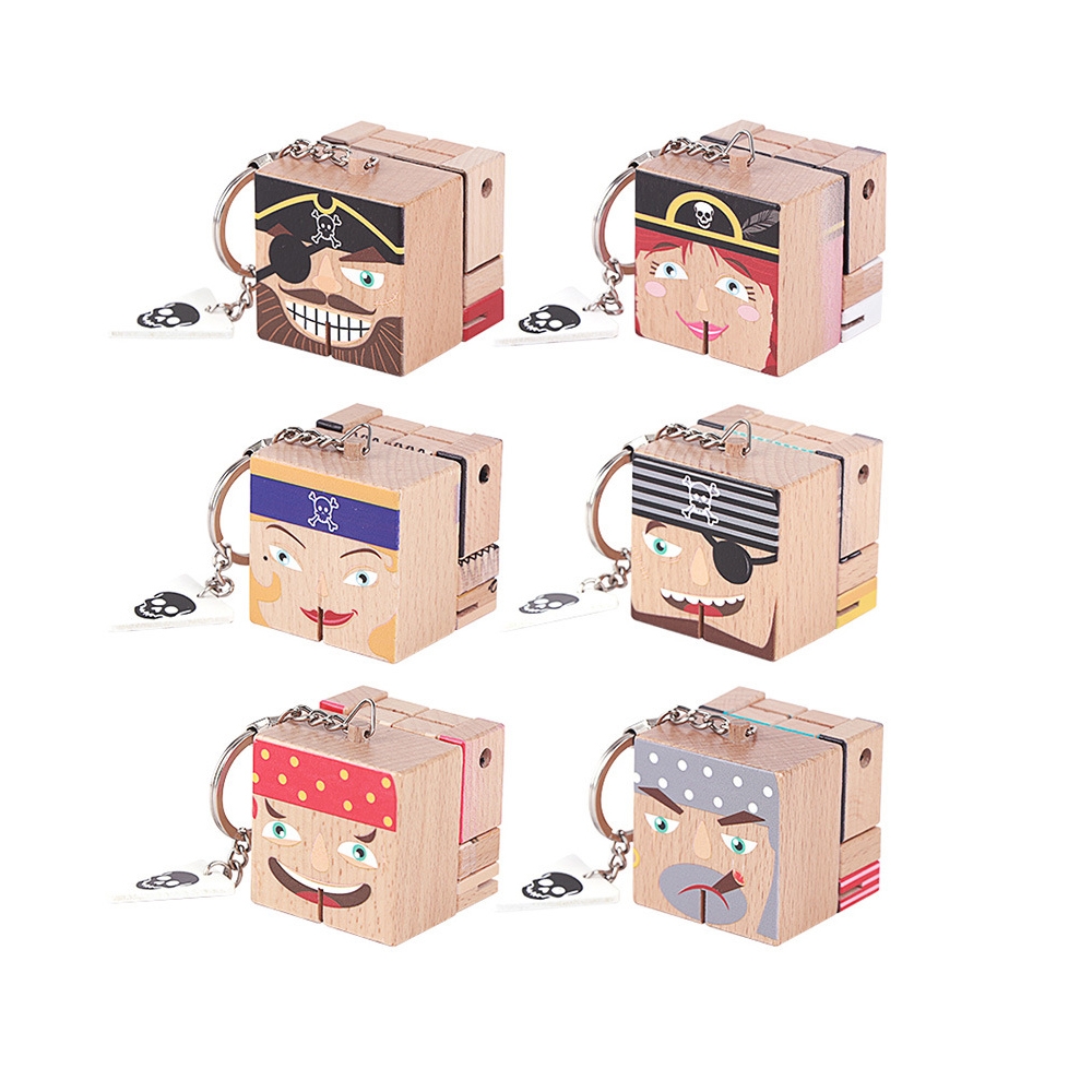 Mini Multi-function Puzzle Wooden Variety Pirate's Novelties Cube Toys for Gift