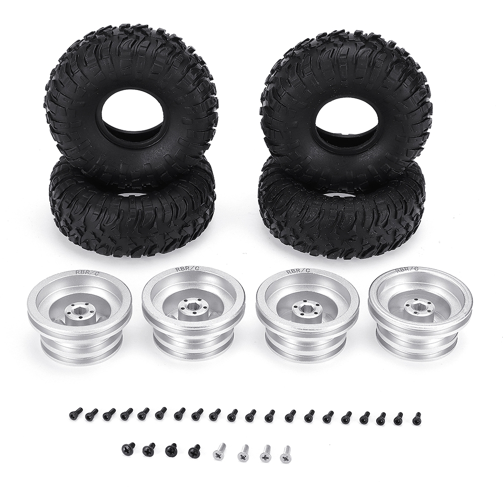 RBR/C 1/12 WPL B14 B24 C14 C24 C34 C44 MN D90 91 96 99 99S Metal RC Car Wheel Hub+Tire Parts