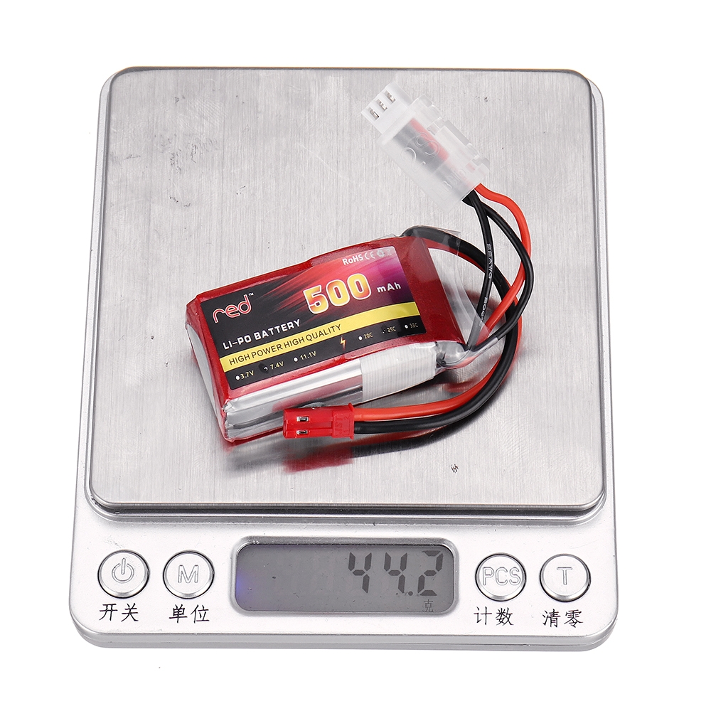 Red 7.4V 500mah/850mAh 2S 25C JST Plug Lipo Battery RC Car Models Spare Parts