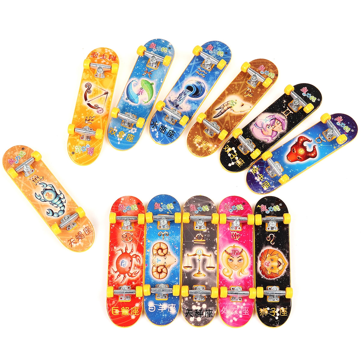 Multi-color Constellations Graffiti Finger Skateboard Truck Mini Board Novelties Toys for Children Gift