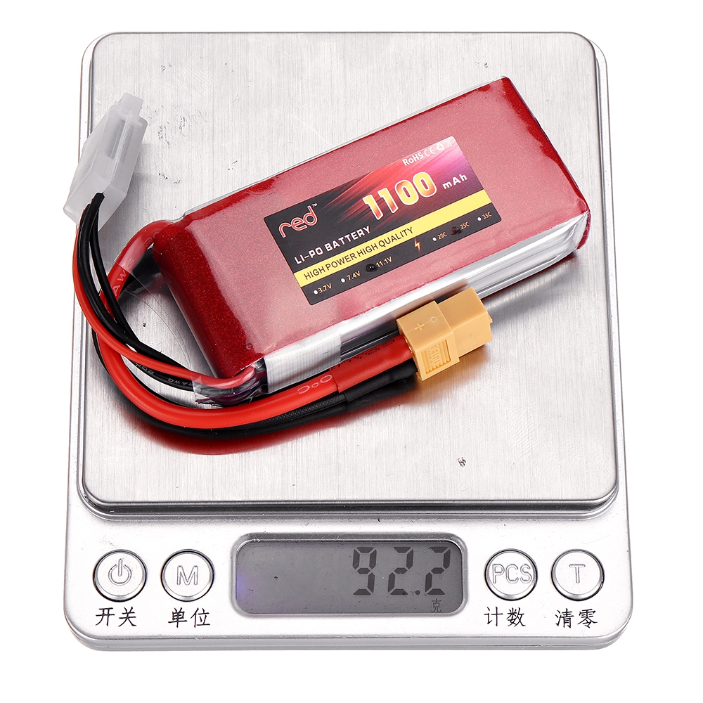 Red 11.1V 1100mah/1300mAh 3S 25C XT60 Plug Lipo Battery RC Car Models Spare Parts