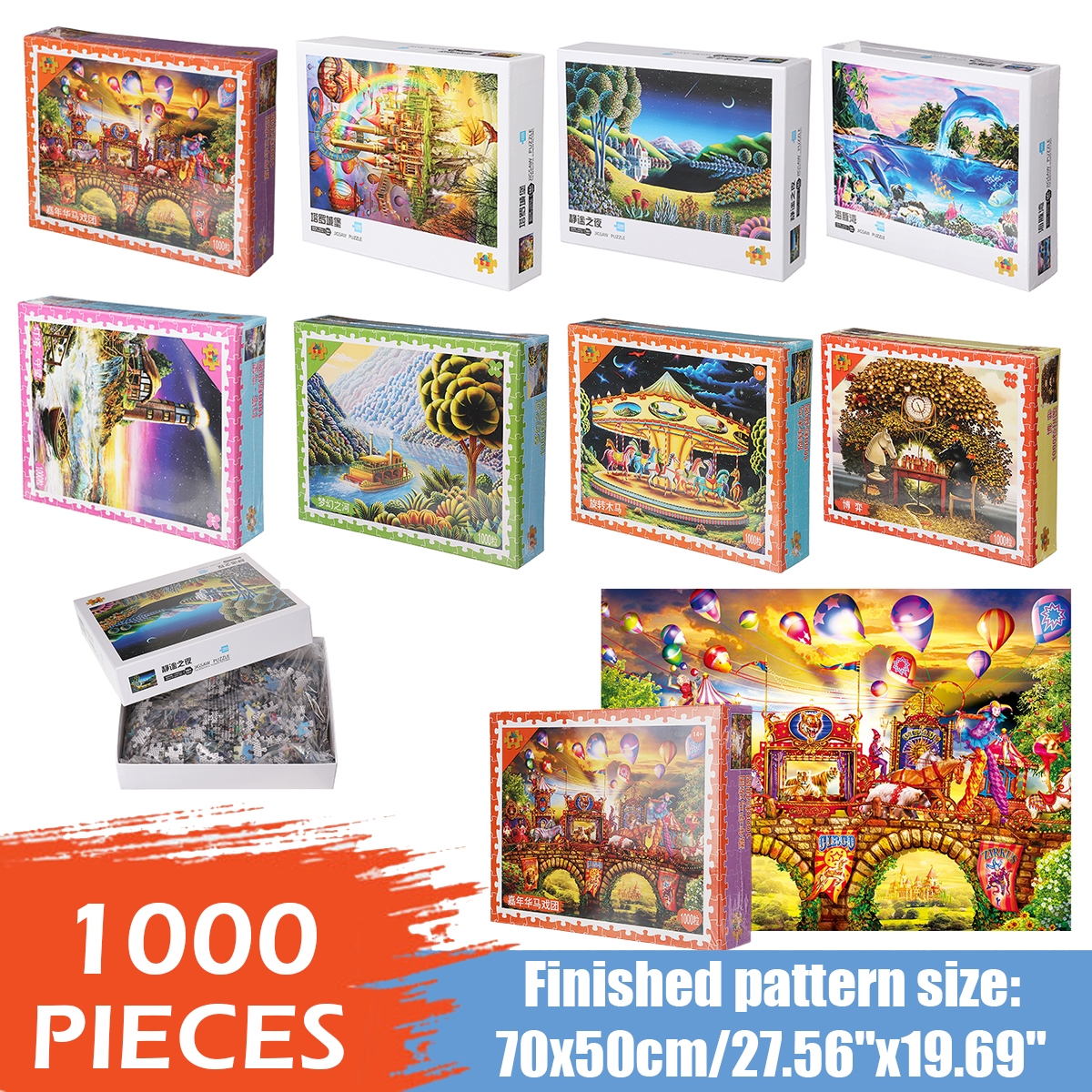 1000 Pieces Wooden Jigsaw Puzzle Toy For Adults Children Kids Games Educational Toys
