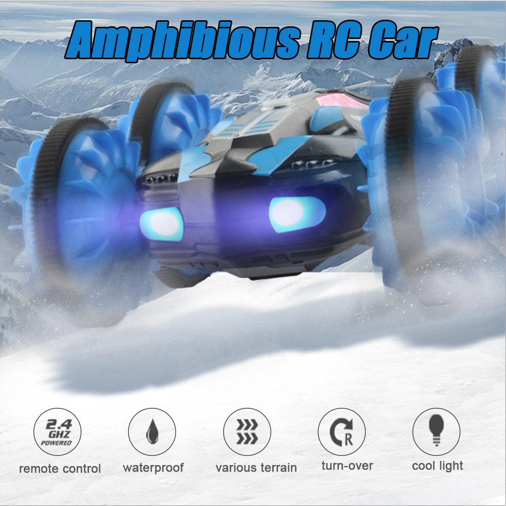 JJRC C10 2.4G 6CH RC Car Amphibious 360° Rotate Off-Road Stunt Vehicles w/ LED Light RTR