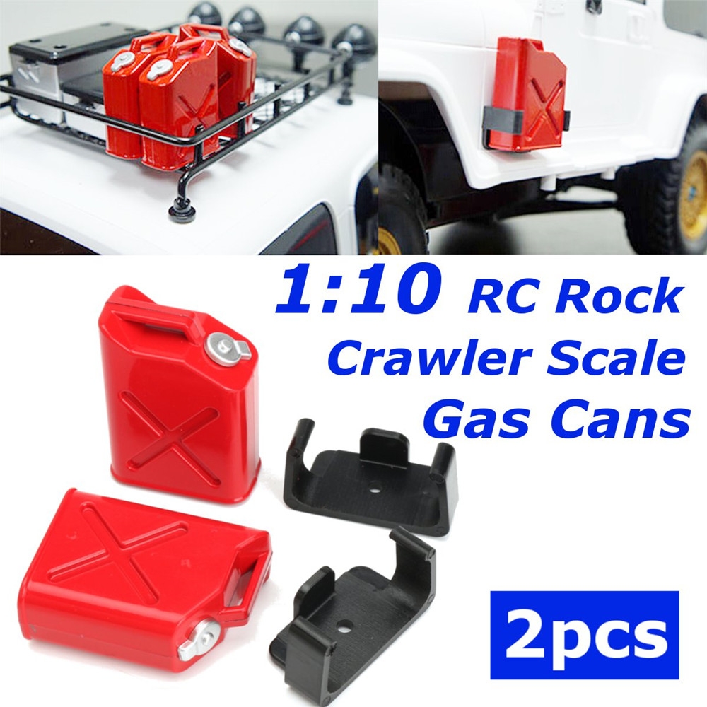 2PCS Simulation Gas Container w/ Brackets for SCX10 CC01 1/10 RC Rock Crawler Truck Car Parts