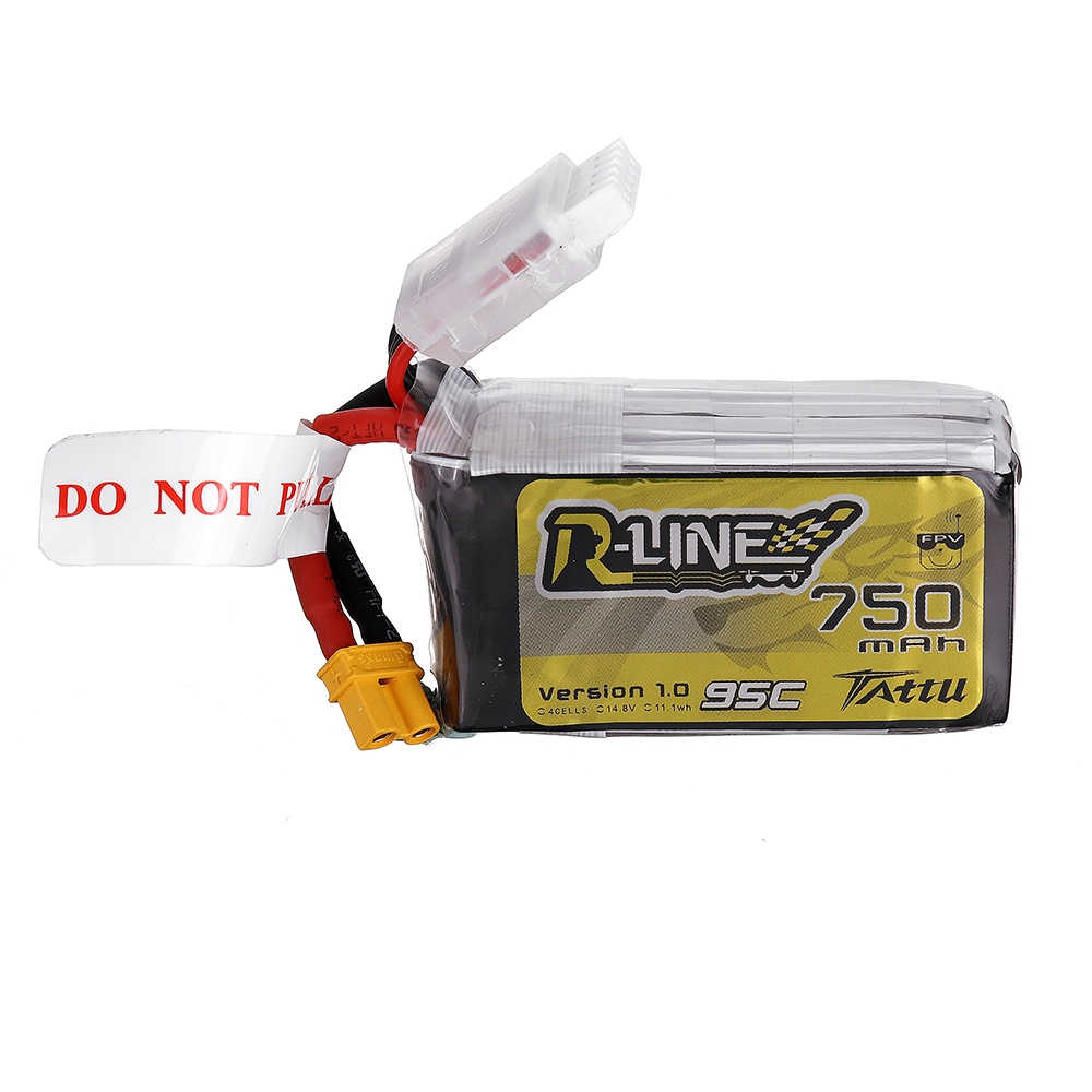 TATTU R-LINE 1.0 14.8V 750mAh 95C 4S Lipo Battery XT30 Plug for 100mm to 180mm FPV Race Drone Quadcopter