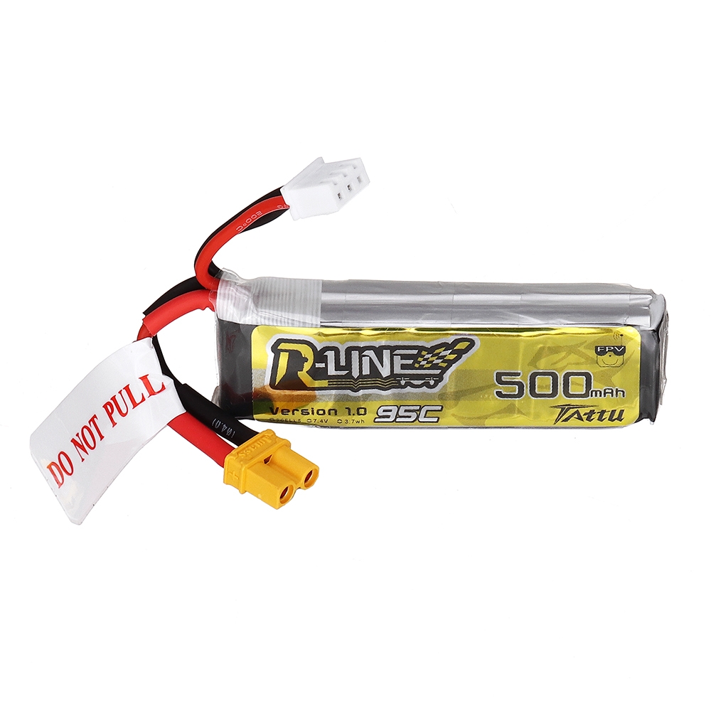 TATTU R-LINE 1.0 7.4V 500mAh 95C 2S Lipo Battery XT30 Plug for Makerfire Armor 85 HD 85mm Brushless FPV CineWhoop V2