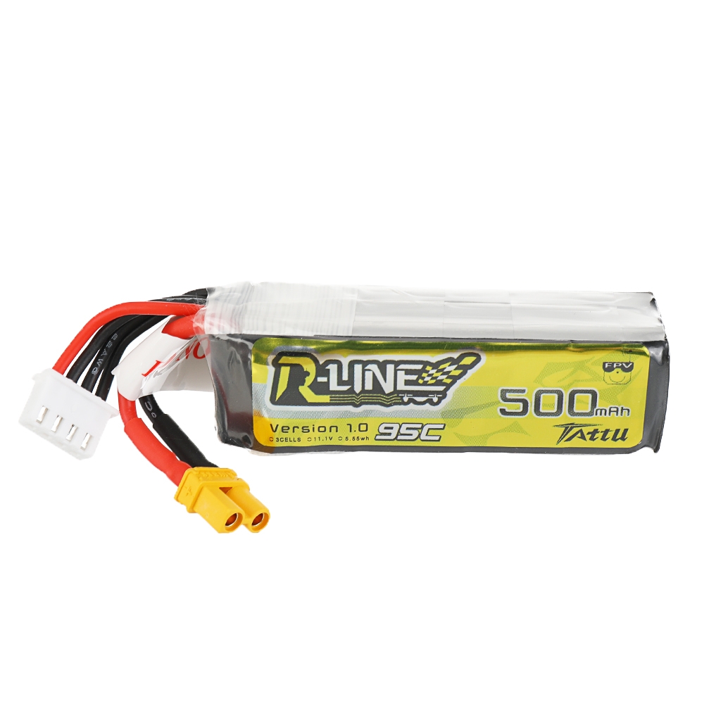 TATTU R-LINE 1.0 11.1V 500mAh 95C 3S XT30 Plug Lipo Battery
