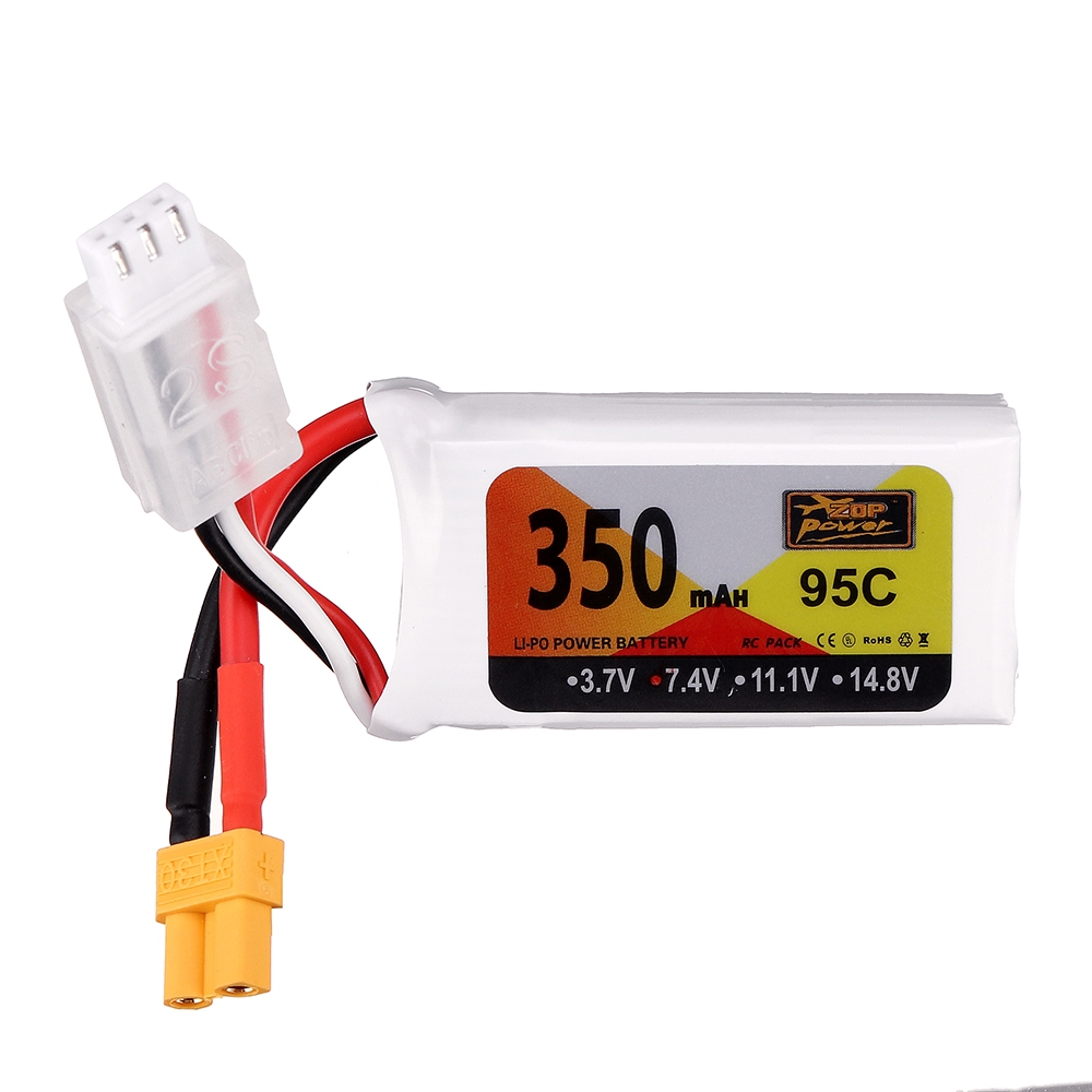 ZOP Power 7.4V 350mAh 95C 2S Lipo Battery XT30 Plug for BetaFPV Beta75X 2S Whoop FPV Racing Drone