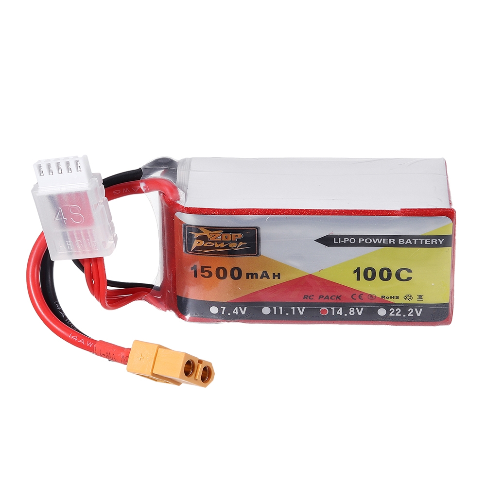 ZOP Power 14.8V 1500mAh 100C 4S Lipo Battery XT60 Plug for Shen Drones Squirt V2