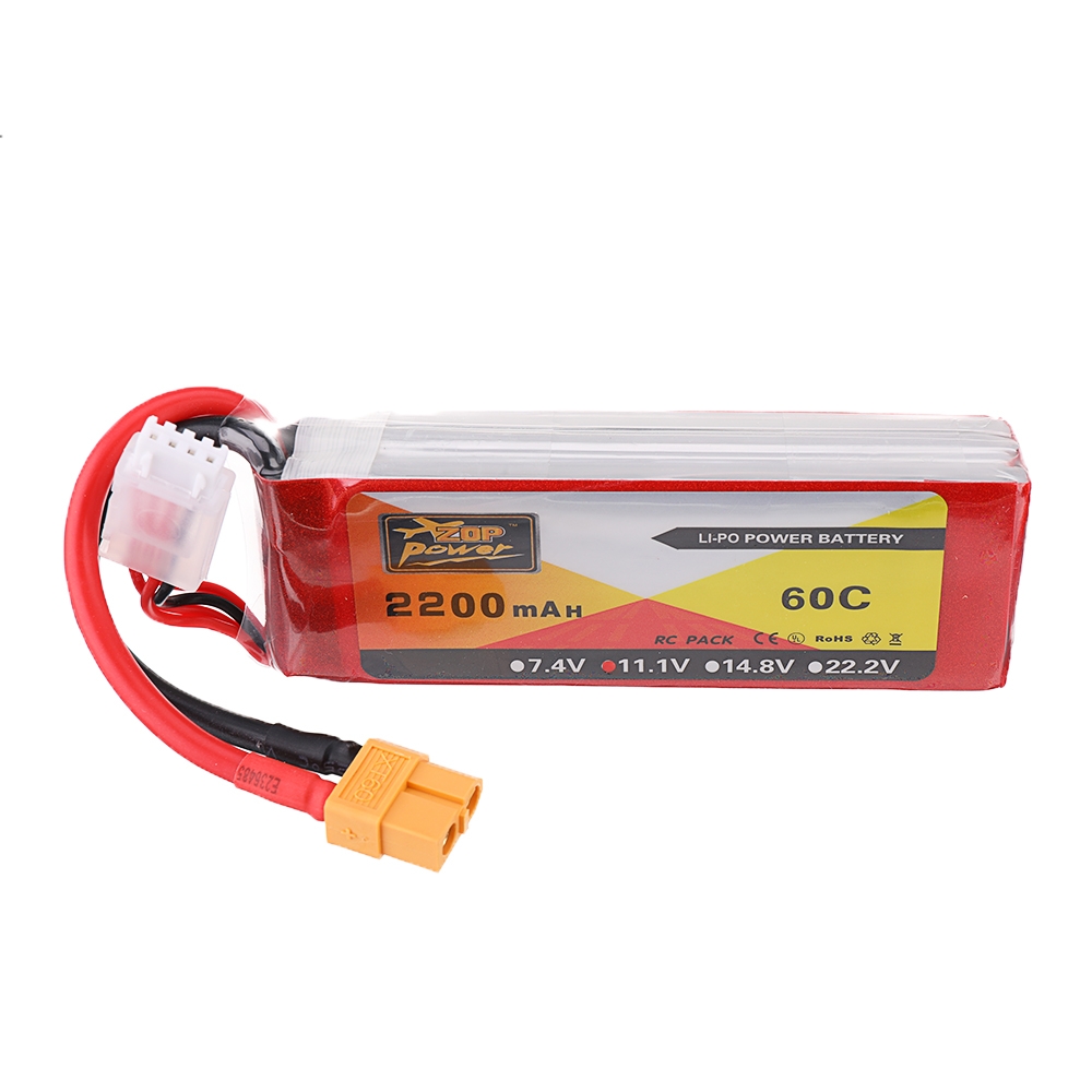 ZOP Power 11.1V 2200mAh 60C 3S Lipo Battery XT60 Plug for RC Quadcopter