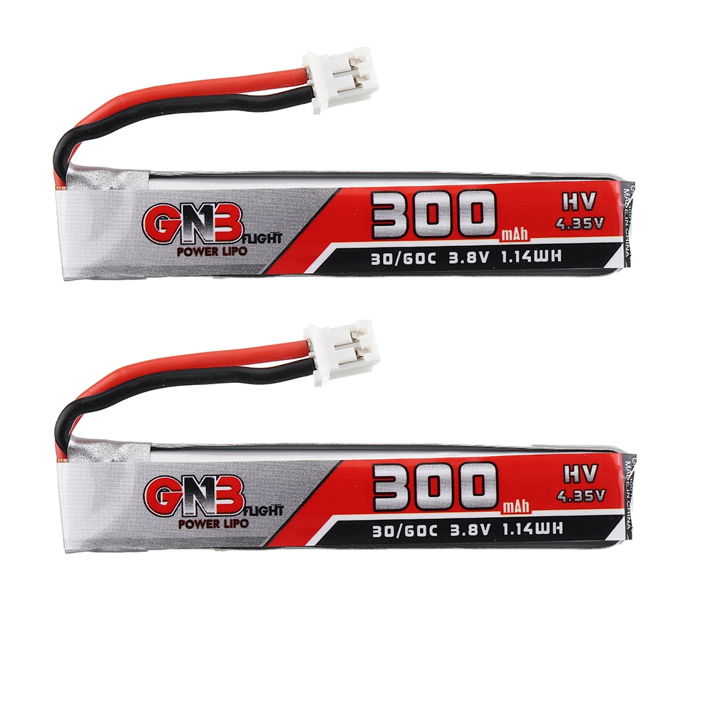 2Pcs Gaoneng GNB 3.8V 300mAh 30C 1S Lipo Battery PH2.0 Plug for Happymodel Mobula7 Happymodel Mobula6 Eachine Beta FPV