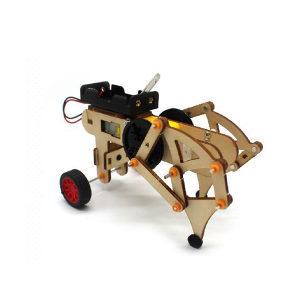 DIY STEAM RC Robot Walking Wooden Assembled Robot Toy Kit
