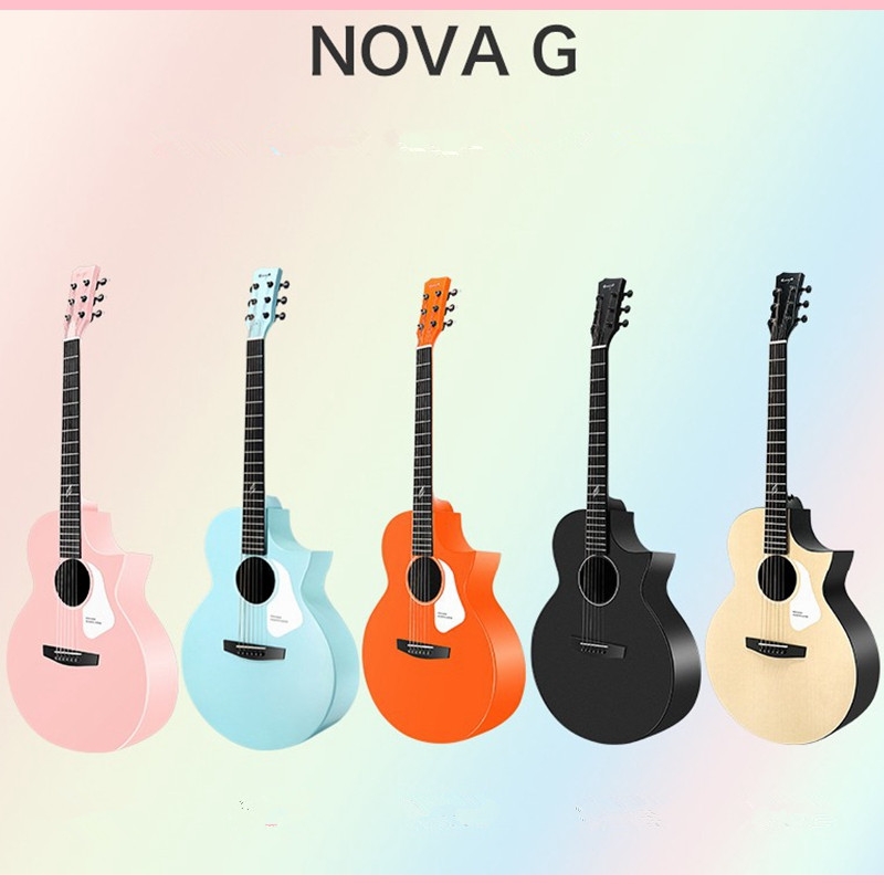 Enya Nova G 41 Inch Full Solid Acoustic Guitar with Gig Bag/Strap/Capo/Strings/Adjust wrench for Beginner