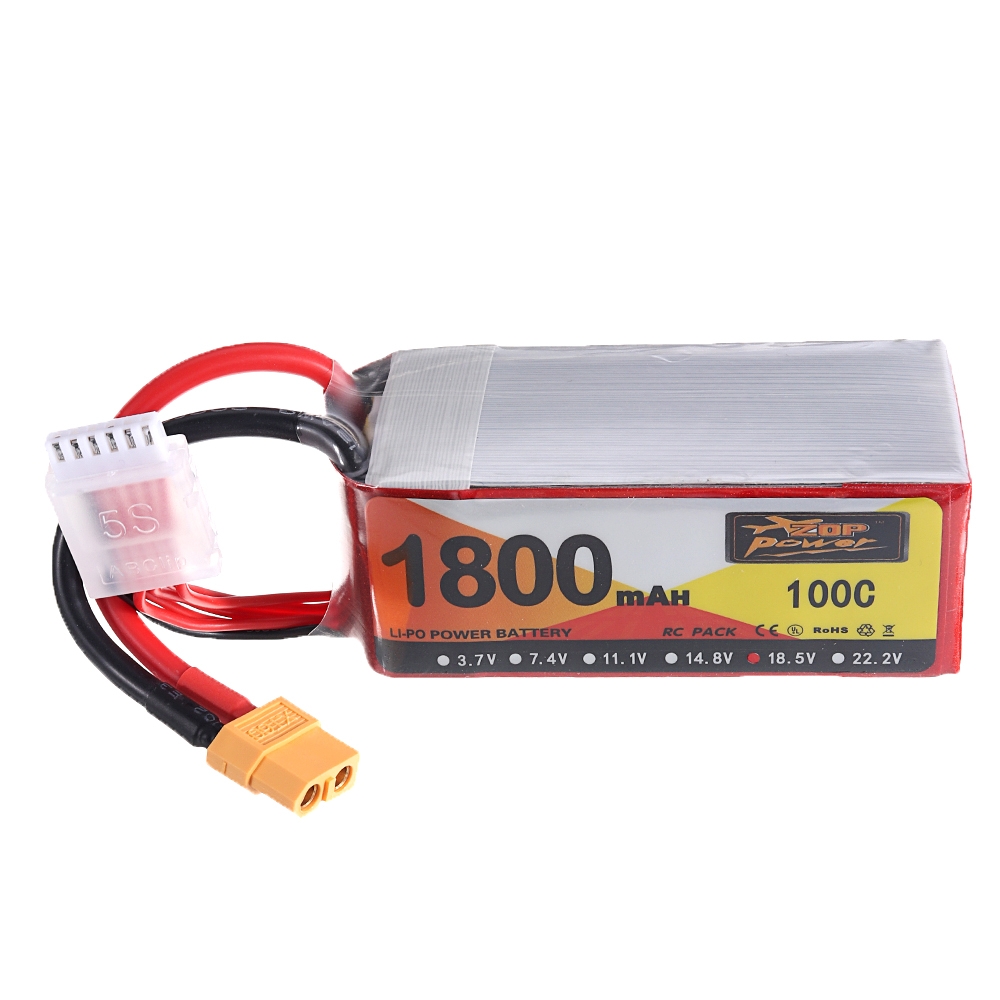 ZOP Power 18.5V 1800mAh 100C 5S Lipo Battery XT60 Plug for RC Drone