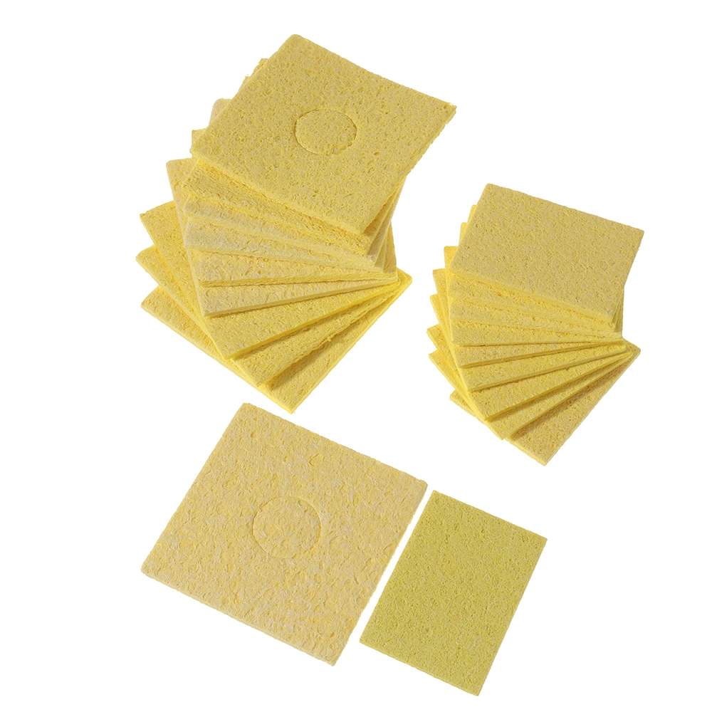 10Pcs Welding Soldering Iron Tip Replacement Sponge Cleaning Pads 6*6cm/3.5*5cm