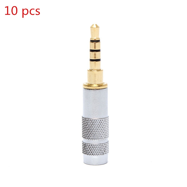 10 PCS 3.5mm 4 Pole Stereo Male Jack Plug Audio Solder Connector