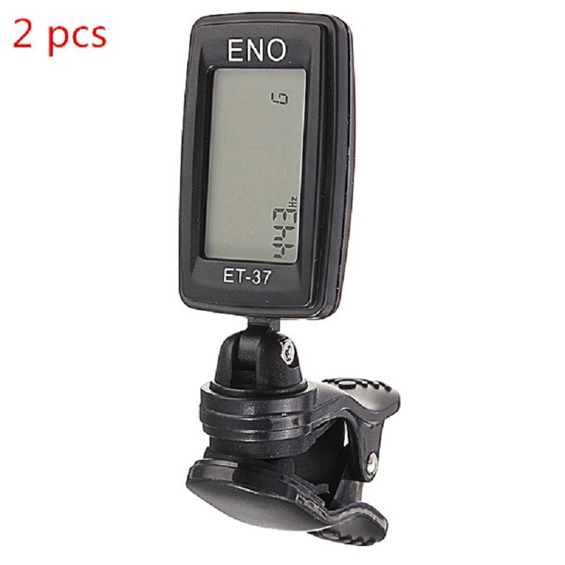 2PCS NO ET-37 LCD Clip-on Electronic Guitar Bass Violin Ukulele Tuner