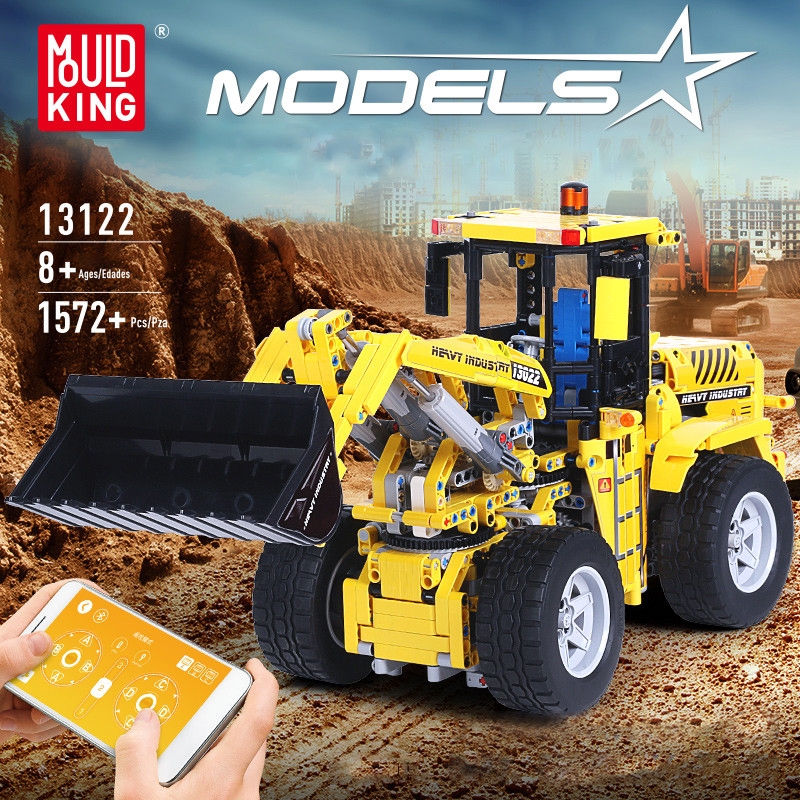 Mould King 13122 1572PCS L350F Wheel Loader Bulldozer Model Assembly Building Blocks Bricks Toys