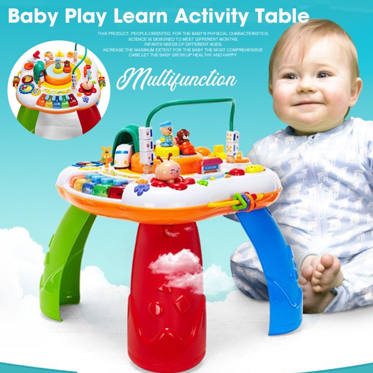 Multi-function Mini Baby Playing Learn Activity Game Table Toys for Kids Gift