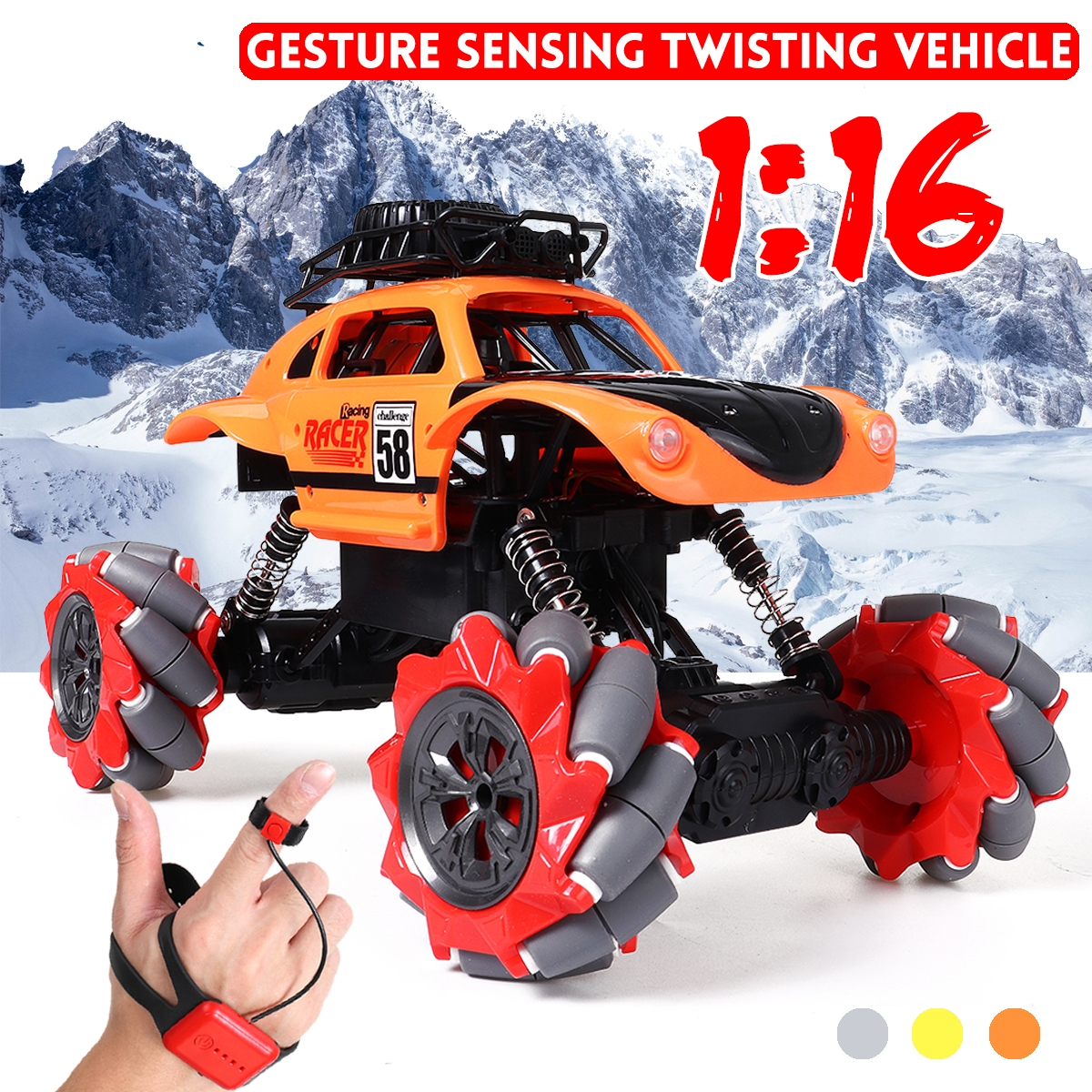 1/16 2.4G Watch Control Gesture Induction Electric RC Drift Car Toys With Light
