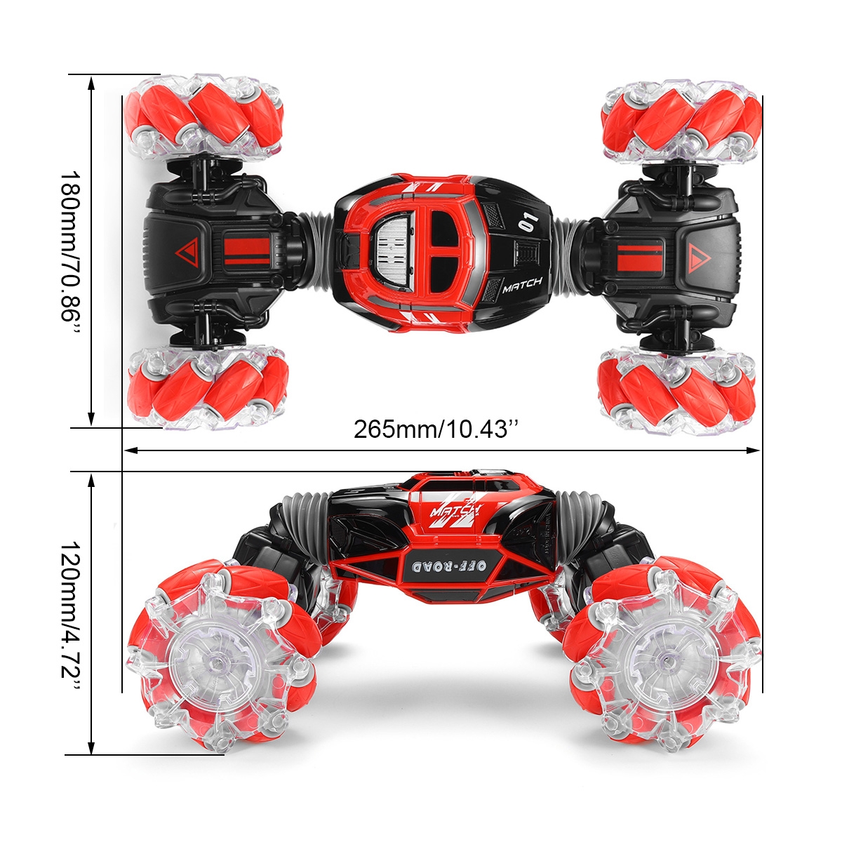 4WD RC Stunt Car Watch Control Gesture Induction Electric Drift Transformer Kids Toys with LED Light