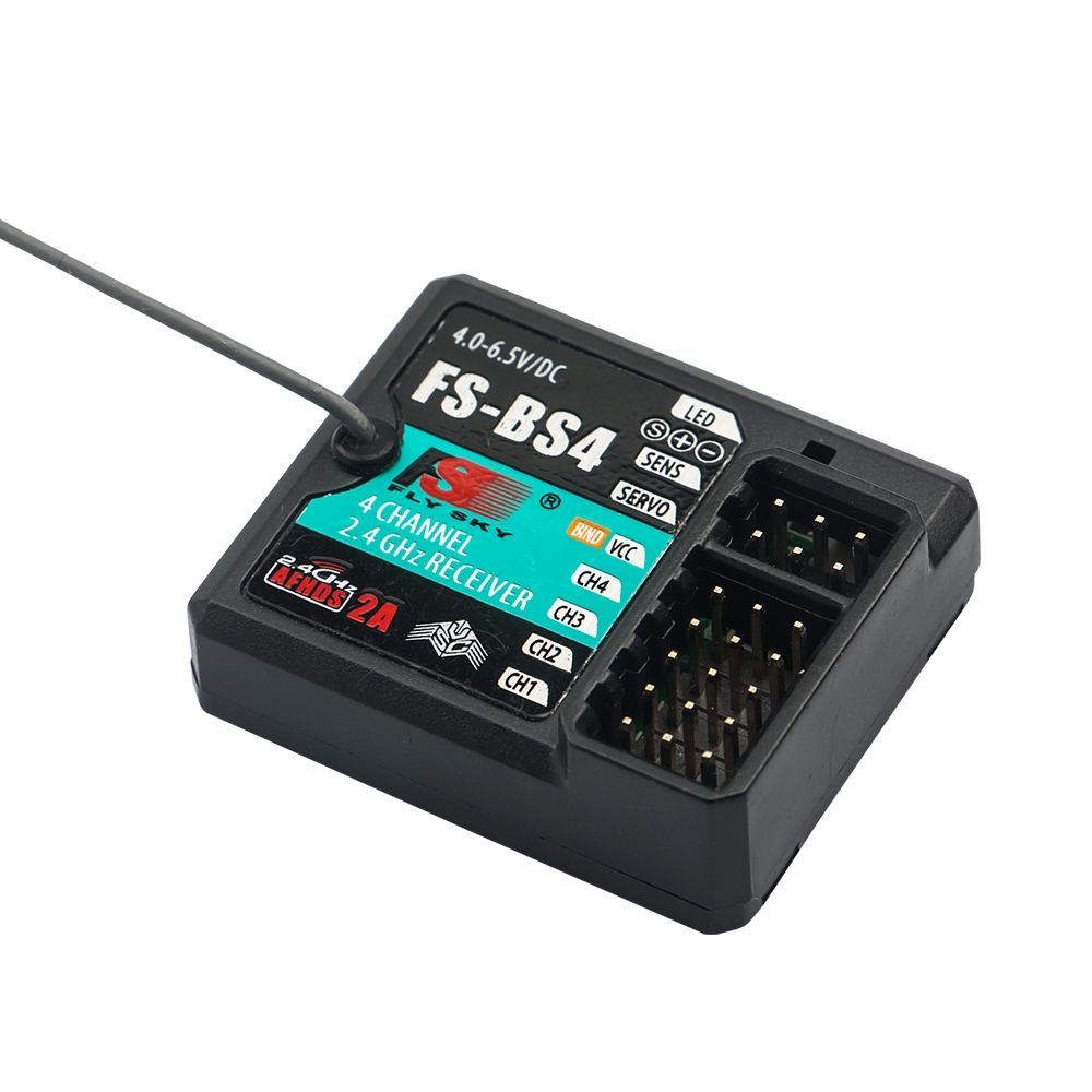 FlySky FS-BS4 2.4GHz 4CH ASHDS 2A RC Receiver PWM/PPM/I.bus/S.bus Output with Gyroscope Function for RC Car Boat