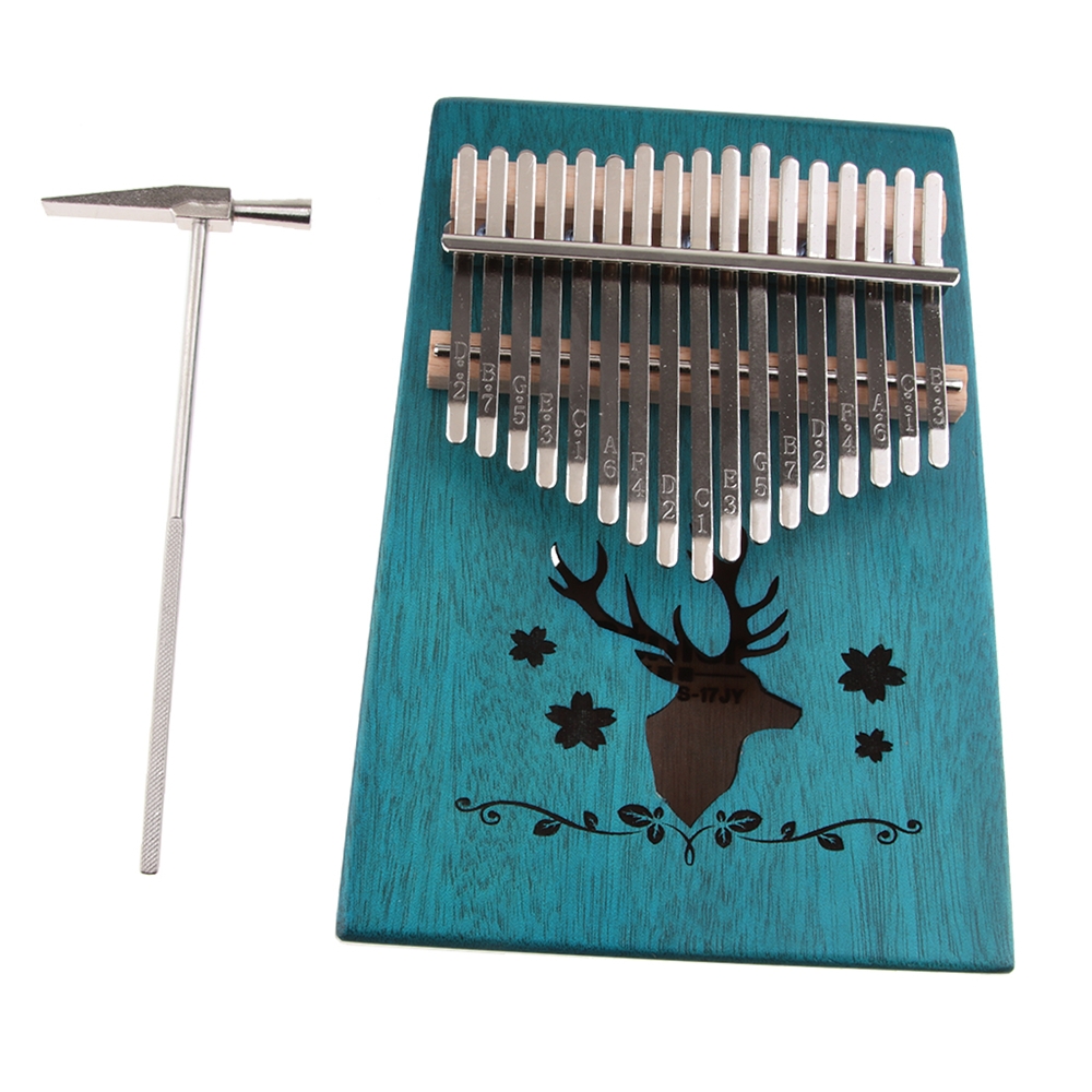 17 Key Kalimbas Mbira Finger Thumb Piano Deer Flower Mahogany Solid Wood Keyboard Instrument with full Tool For Music Lovers Gift