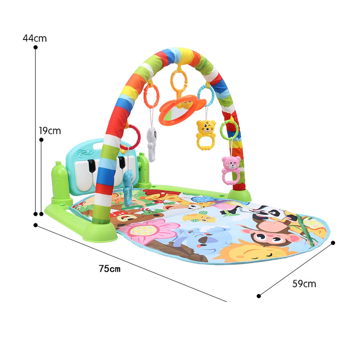 3-In-1 Baby Kid Playmat Play Musical Pedal Piano Activity Soft Fitness Play Mat