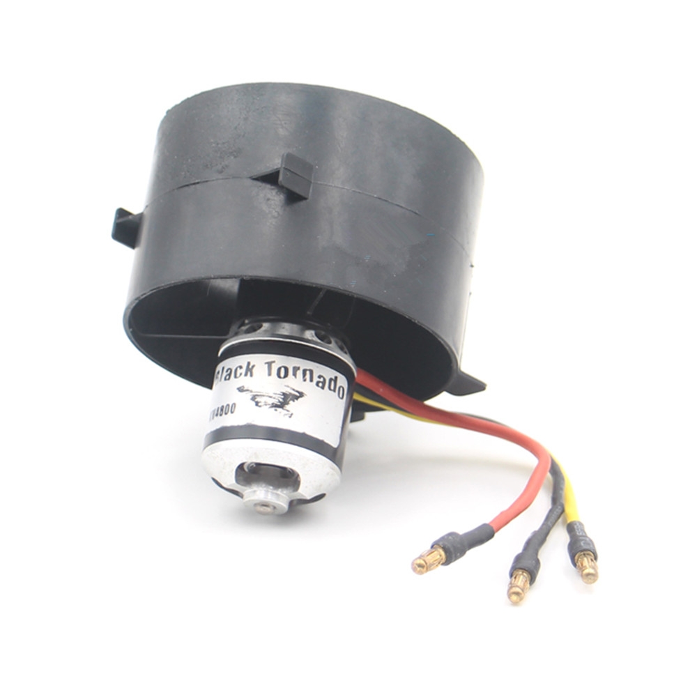 Black Tornado 64mm Ducted Fan EDF with 3-4S KV4800 Brushless Motor for RC Airplane RC Plane RC Model Fixed-wing Spare Part